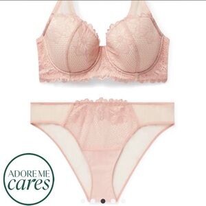Adore Me Blush Lace Bra and Panty Set